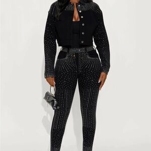 Crystal denim high rise Skinny jeans